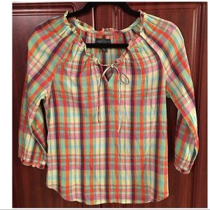 Ralph Lauren multi colored peasant top